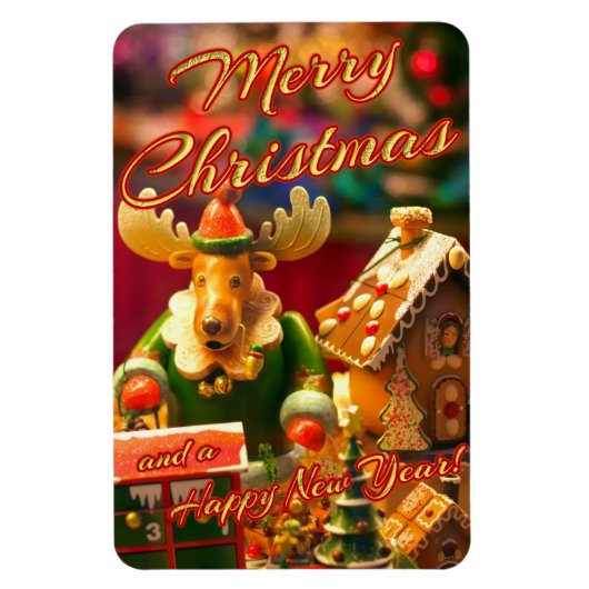 メリークリスマスと新年おめでとう! マグネット (縦)