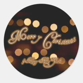 メリークリスマスと新年おめでとう! ラウンドシール