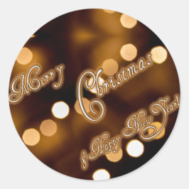 メリークリスマスと新年おめでとう! ラウンドシール