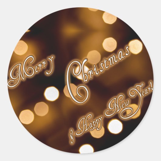 メリークリスマスと新年おめでとう! ラウンドシール (正面)