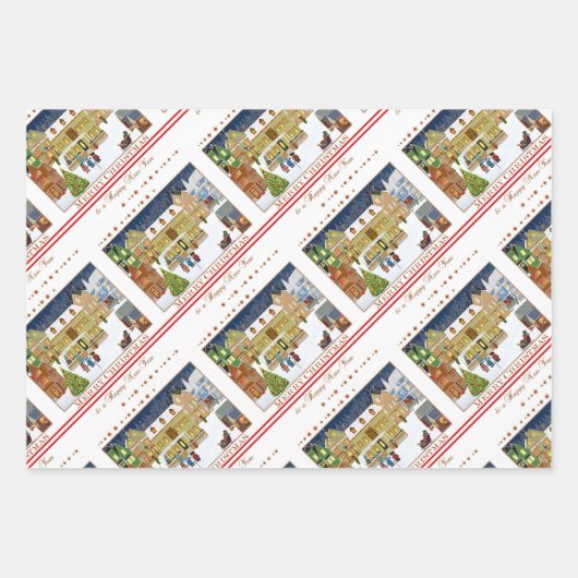 メリークリスマスと新年おめでとう ラッピングペーパーシート (正面2)