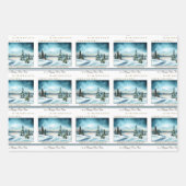 メリークリスマスと新年おめでとう ラッピングペーパーシート (正面)