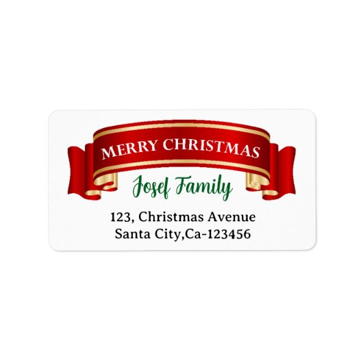 メリークリスマスと新年おめでとう！ ラベル (正面)