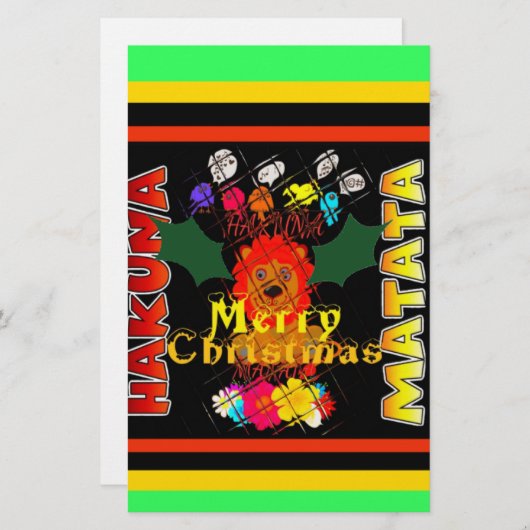 メリークリスマスと新年おめでとう 便箋 (正面/裏面)