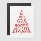 メリークリスマスと新年おめでとう。赤レタリング (正面/裏面)