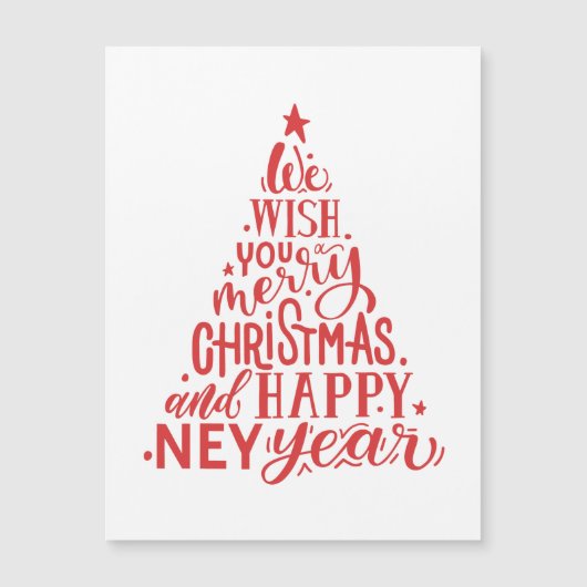 メリークリスマスと新年おめでとう。赤レタリング (正面)