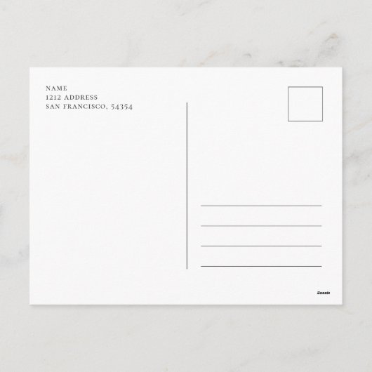 メリークリスマスと新年おめでとう。赤レタリング シーズンポストカード (裏面)