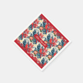 メリークリスマスと新年おめでとう!2025レッドバード スタンダードカクテルナプキン (角)