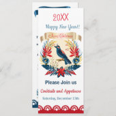 メリークリスマスと新年おめでとう！2025青い鳥 招待状 (正面/裏面)
