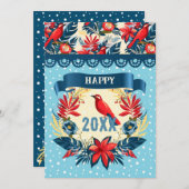 メリークリスマスと新年おめでとう！2026レッドバード シーズンカード (正面/裏面)