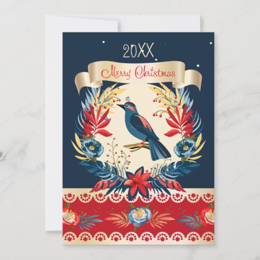 メリークリスマスと新年おめでとう!2026青い鳥 シーズンカード (正面)