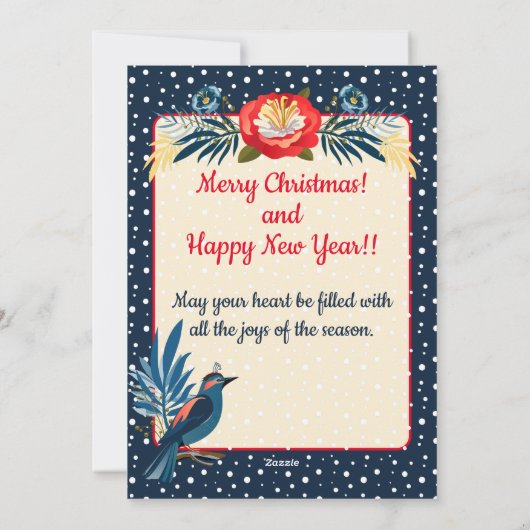 メリークリスマスと新年おめでとう！2026青い鳥 シーズンカード (裏面)