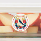 メリークリスマスと新年おめでとう!20XX青い鳥 ラベル (貼付)