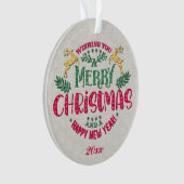 メリークリスマスと新年のあけましておめでとうございます オーナメント (正面)