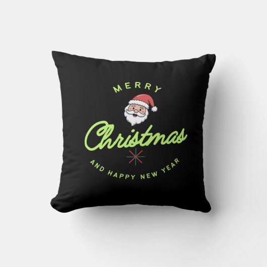 メリークリスマスと新年のあけましておめでとうございます クッション (正面)