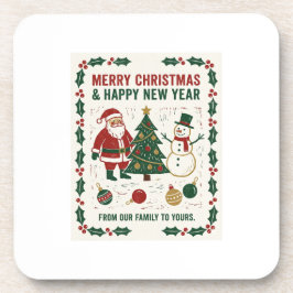 メリークリスマスと新年のあけましておめでとうございます コースター