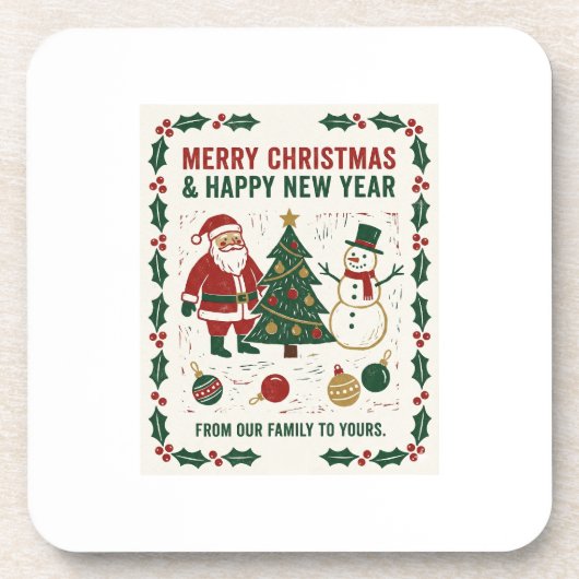 メリークリスマスと新年のあけましておめでとうございます コースター (正面)