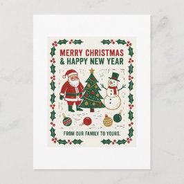 メリークリスマスと新年のあけましておめでとうございます シーズンポストカード