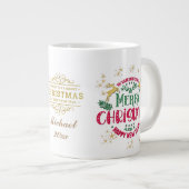 メリークリスマスと新年のあけましておめでとうございます ジャンボコーヒーマグカップ (正面右)