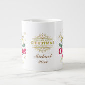 メリークリスマスと新年のあけましておめでとうございます ジャンボコーヒーマグカップ (正面)