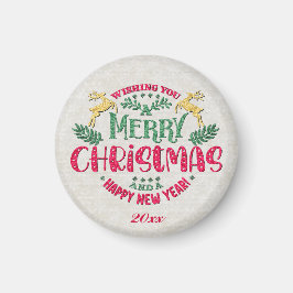 メリークリスマスと新年のあけましておめでとうございます マグネット