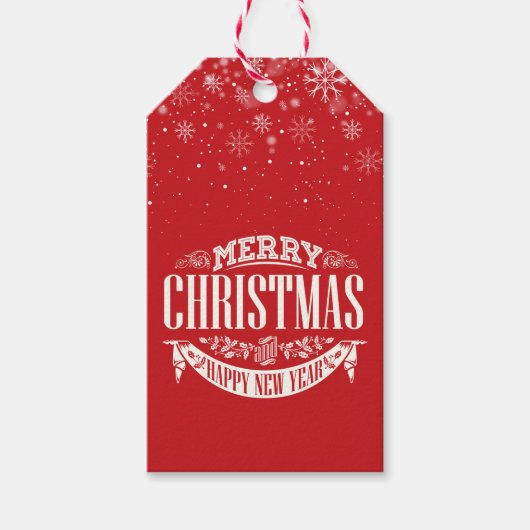 メリークリスマスと新年のお祝い ギフトタグ (正面)