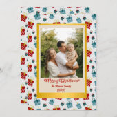 メリークリスマスと新年のギフトの背景パターン シーズンカード (正面/裏面)