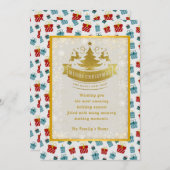 メリークリスマスと新年のギフトの背景パターン シーズンカード (正面/裏面)