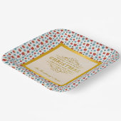 メリークリスマスと新年のギフトの背景パターン ペーパープレート (傾斜あり)