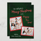 メリークリスマスと新年の写真ホリデーカード 招待状 (正面/裏面)