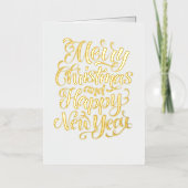 メリークリスマスと新年の書 箔シーズンカード (正面)