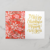 メリークリスマスと新年の書 箔シーズンカード (外側レイダウン)