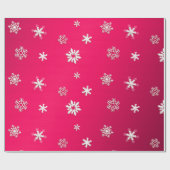 メリークリスマスと新年の白い雪 ラッピングペーパー (フラット)