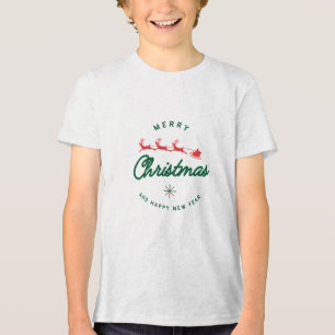 メリークリスマスと新年のTシャツのデザート トライブレンドTシャツ