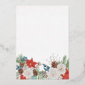 メリークリスマスと新年ポインセチア松金ゴールド 箔シーズンカード (裏面)