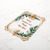 メリークリスマスと新年 箔シーズンカード (回転した状態)