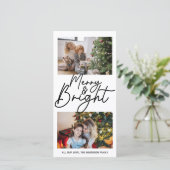 メリークリスマスと明るいモダン2フォトコラージュ シーズンカード (スタンド正面)