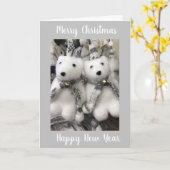 「メリークリスマスと本当に嬉しい新年」 カード (黄色い花)