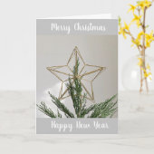 「メリークリスマスと本当に嬉しい新年」 カード (黄色い花)