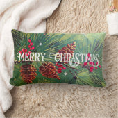 メリークリスマスと楽しい新年リバーシブル ランバークッション (ブランケット)