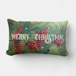 メリークリスマスと楽しい新年リバーシブル ランバークッション