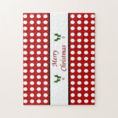 メリークリスマスと水玉模様柄 ジグソーパズル (縦)