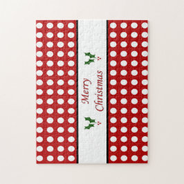 メリークリスマスと水玉模様柄 ジグソーパズル