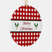 メリークリスマスと水玉模様柄 セラミックオーナメント (右)