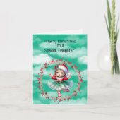 メリークリスマスと特別な娘、緑のドレス|過去記事 カード (正面)