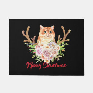 メリークリスマスと猫 ドアマット