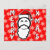 メリークリスマスと笑顔のサンタクロース シーズンポストカード (正面)