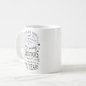 メリークリスマスと素晴らしい新年 コーヒーマグカップ (正面左)
