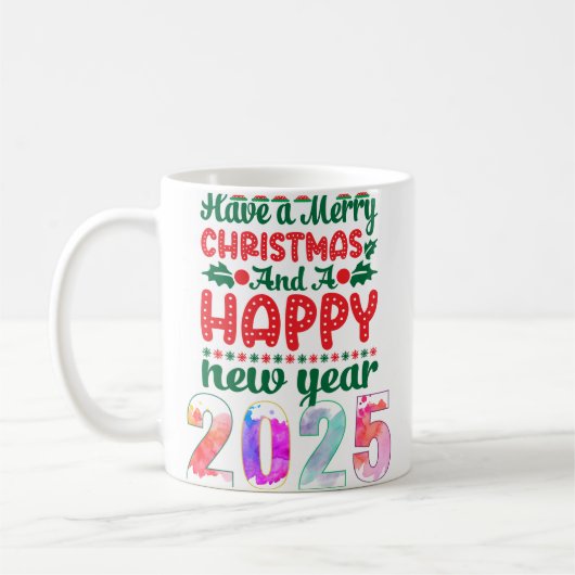 メリークリスマスと良いお年を コーヒーマグカップ (左)