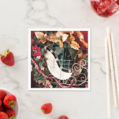 メリークリスマスと金ゴールドそり スタンダードカクテルナプキン (インサイチュ)